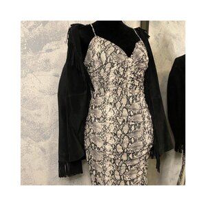 Sneakskin Pattern Black and White Bodycon Dress size L